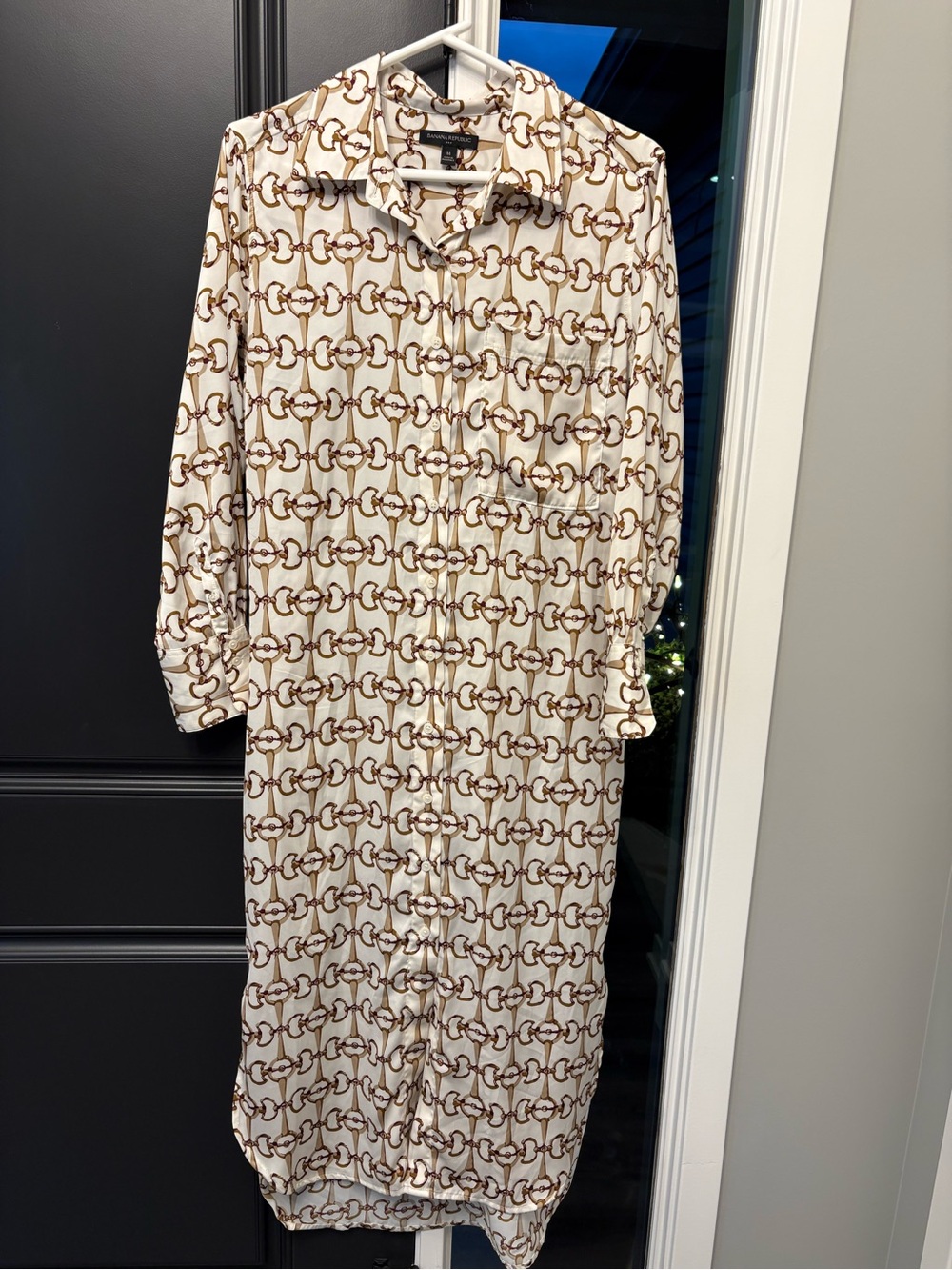 Banana Republic shirt dress chain link print M